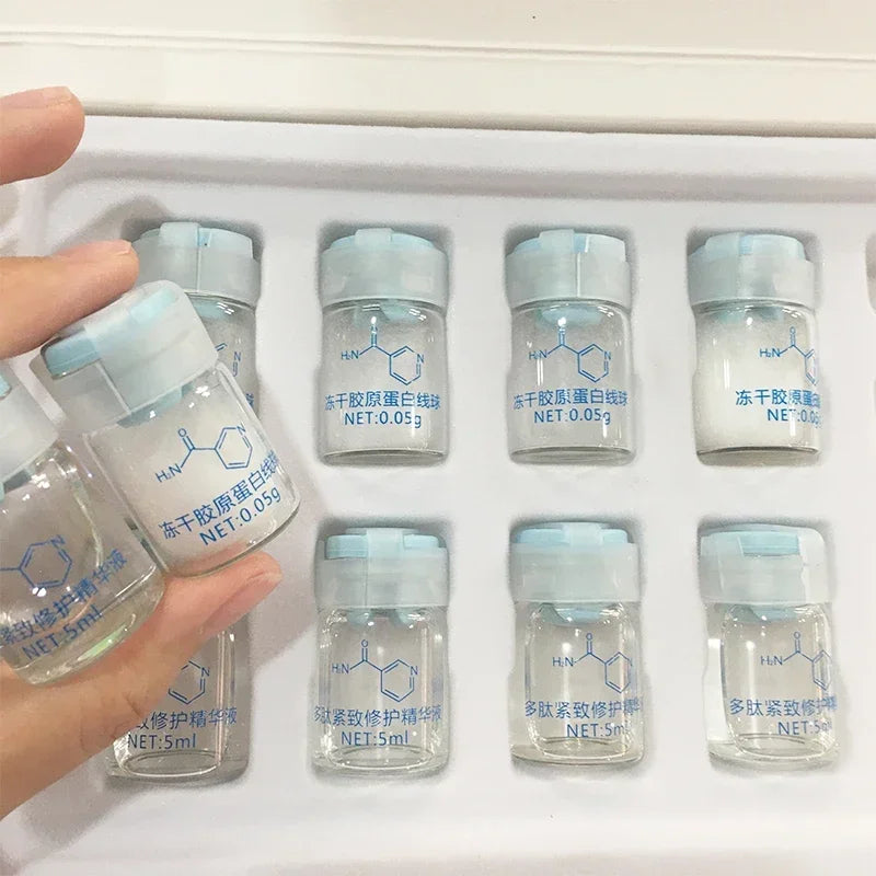 Korea Facial Hydrolyzed Silk Protein Collagen Thread Ball Serum Moisturiz Hydration Lifting Firm Fine lines Essence SkinCare Peaceful Pleasures Health and Wellness