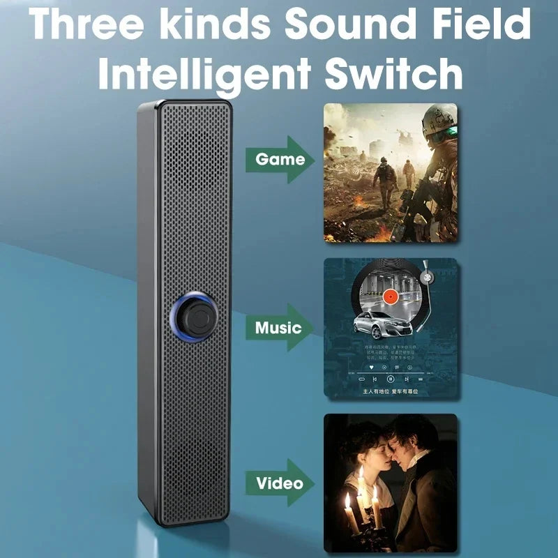 AyeBeau Bluetooth 5.3 Soundbar – PC, TV & Laptop Speaker