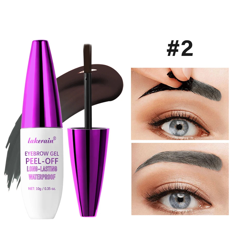 Waterproof Tattoo Peel Off Eyebrow Gel Tint long-lasting Semi Permanent Brow Tint Transfer-proof Defined Looking Brows Cosmetics Peaceful Pleasures Health and Wellness 2BROWN