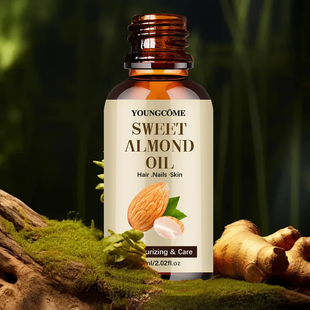 YOUNGCOME Sweet Almond Oil – Hair, Face & Body Moisturizer