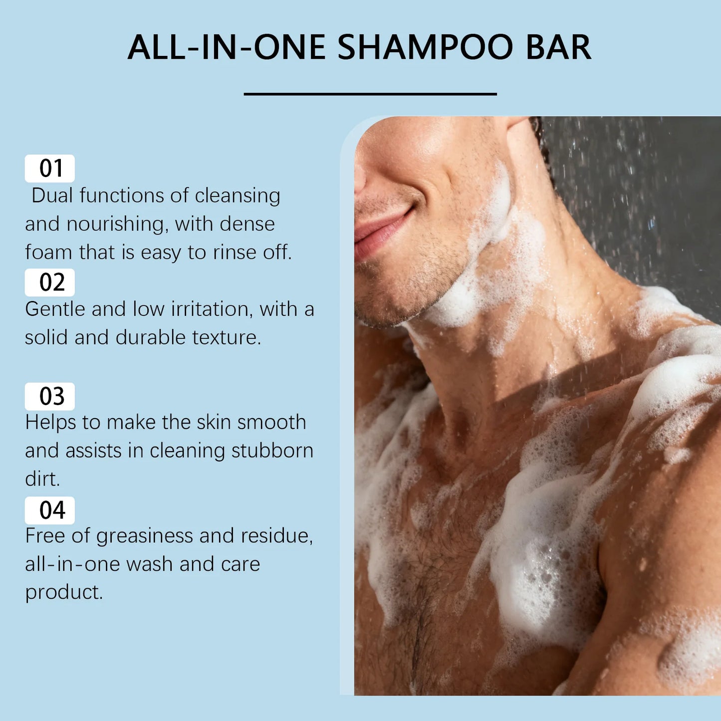East Moon Men's 3-in-1 Cleansing Bar – Hair, Beard & Body