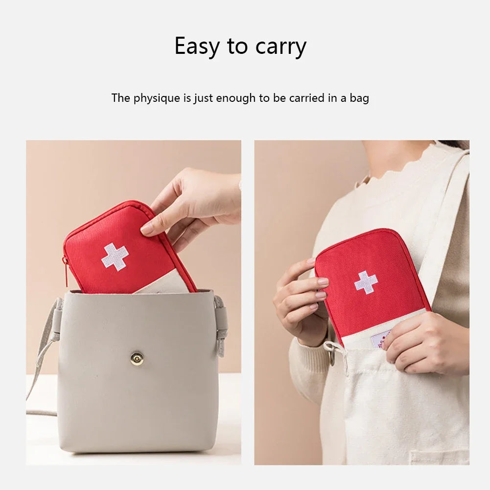 Portable First Aid Medical Kit Travel Outdoor Camping Useful Mini Medicine Storage Bag Camping Emergency Survival Bag Pill Case Peaceful Pleasures Health and Wellness