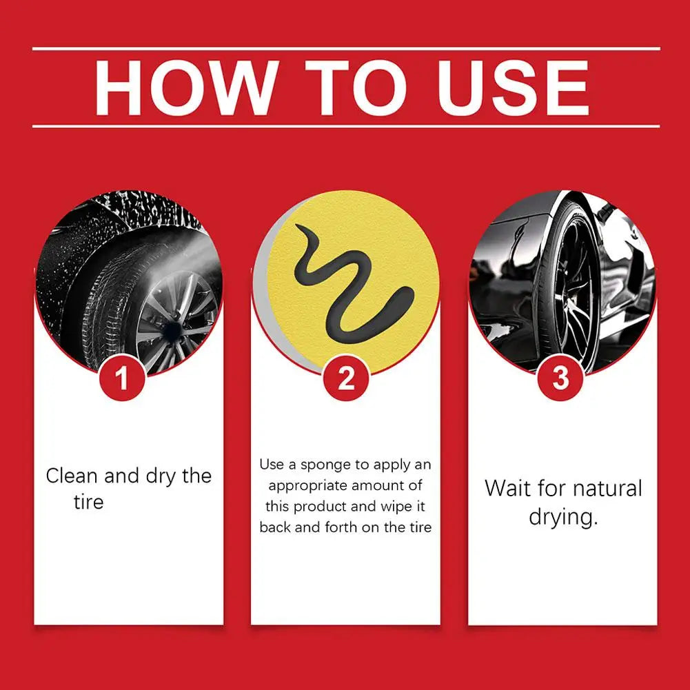 Tire Dressing Paste – UV Protection, Anti-Crack Gloss Wax Kit