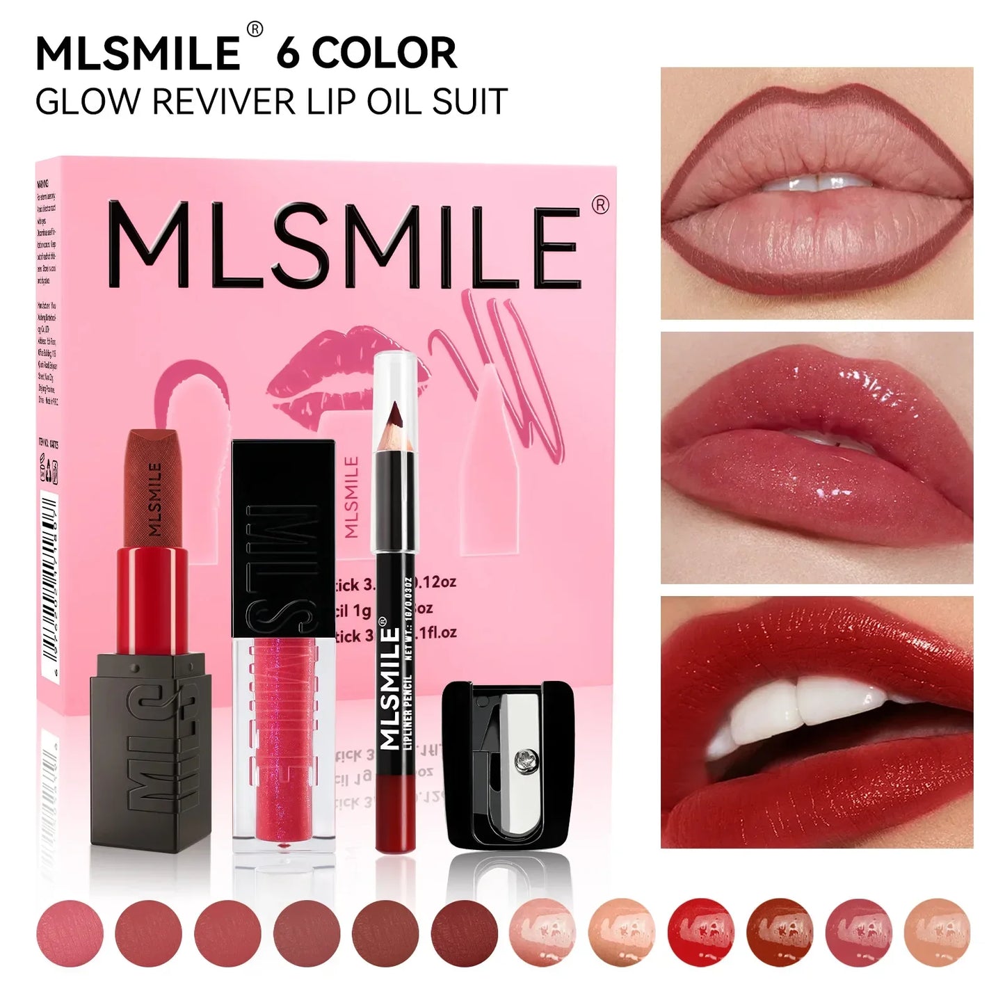 MLSMILE Matte Lipstick Set – Velvet Lip Glaze & Liner Kit