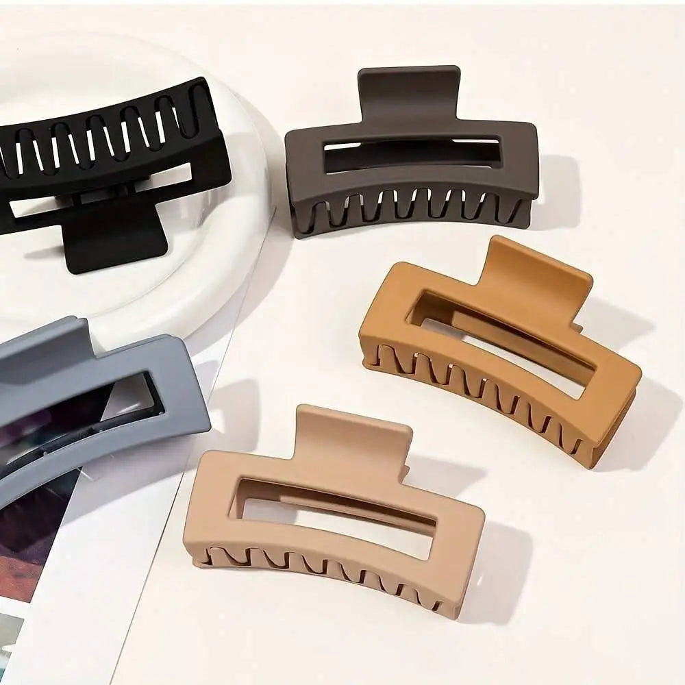 6 rectangular hair claw clips, solid color non-slip strong chin clip, styling accessories, thin thick hair for girls Peaceful Pleasures Health and Wellness