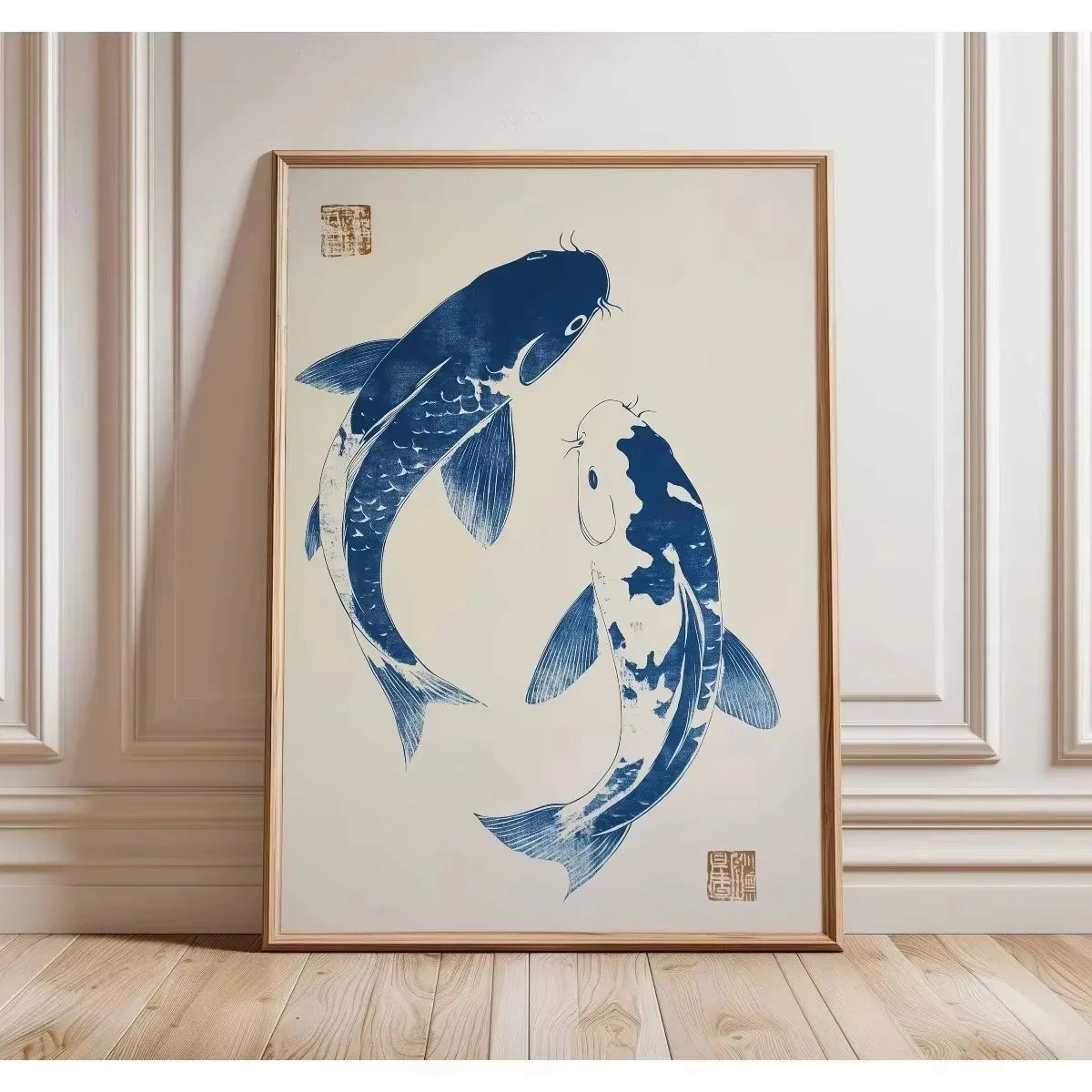 Japanese Red Koi Fish Canvas Print | Minimalist Wall Art