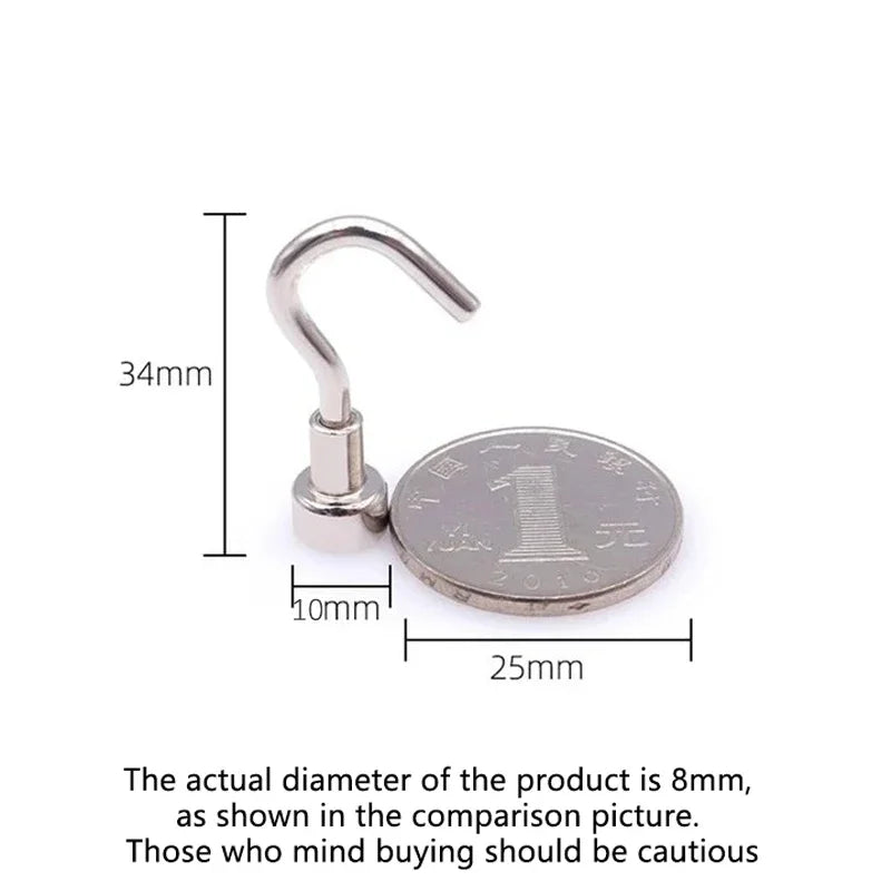 10-Pack Heavy Duty Magnetic Hooks – No-Drill Kitchen Storage