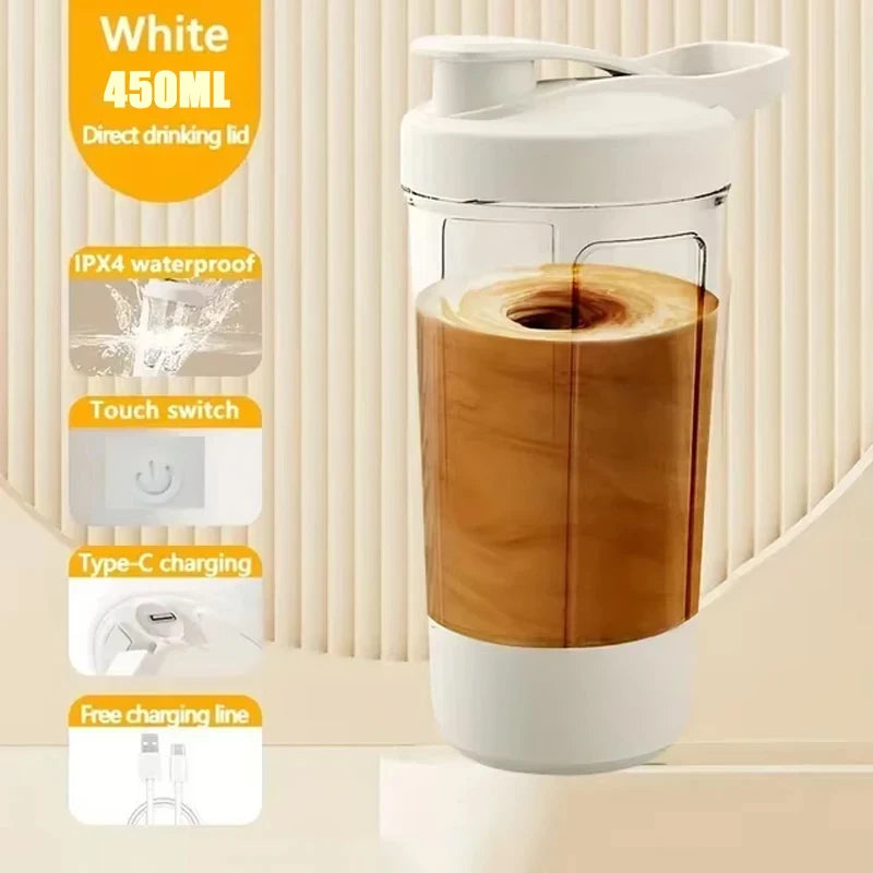 Electric Shaker Cup 450ml Self-Stirring Intelligent Shaker For Protein Shake Meal Replacement Portable Sport Mixing Cup Peaceful Pleasures Health and Wellness