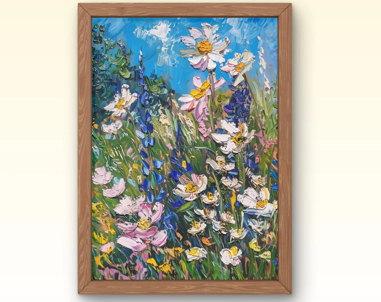 European Rural Scenery Floral Canvas Wall Art | Unframed Print