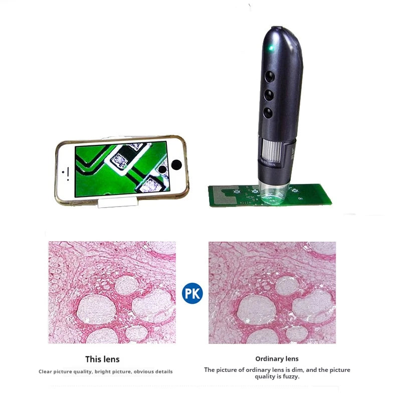 Wifi Wireless Mobile Phone Microscope Biological Magnifying Glass Observation Pigeon Eye Repair Circuit Board 1600X Peaceful Pleasures Health and Wellness