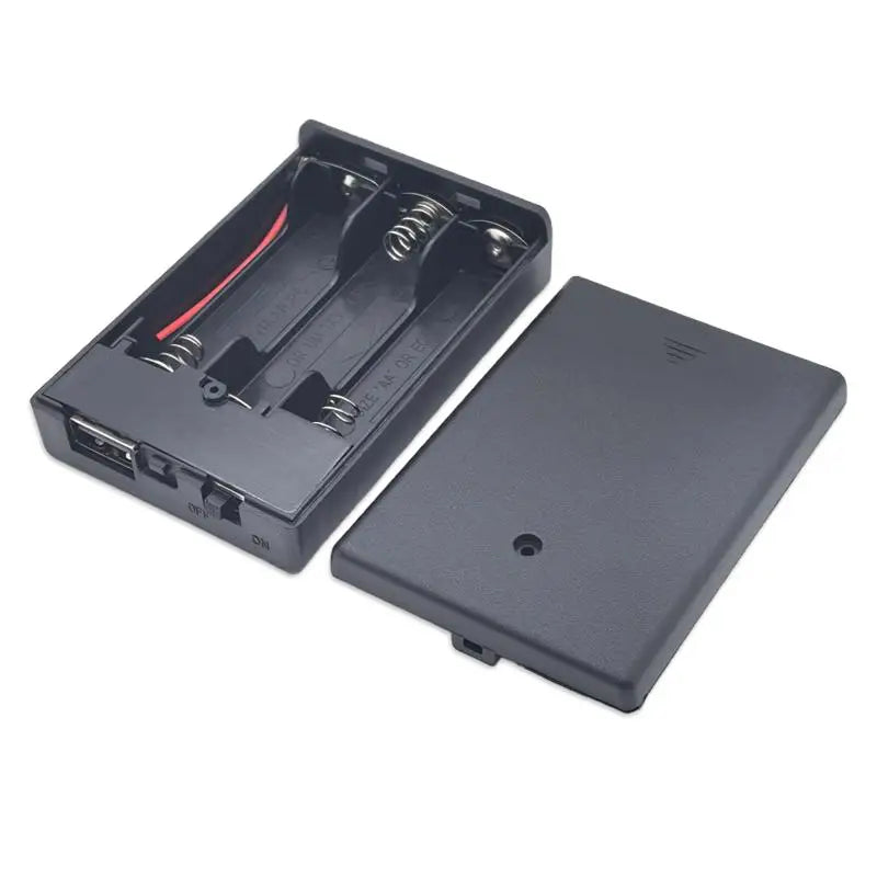 Black/White 3AA 4.5V Battery Box AA Battery Case AA Battery Holder With Switch AA Box 4.5V With Line Or With USB/Line Peaceful Pleasures Health and Wellness Black
