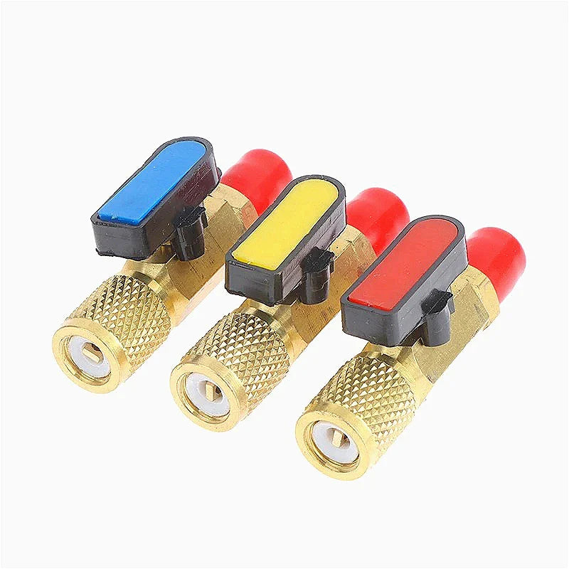 1/4" SAE Brass Ball Valve for R22 Refrigerant AC Systems