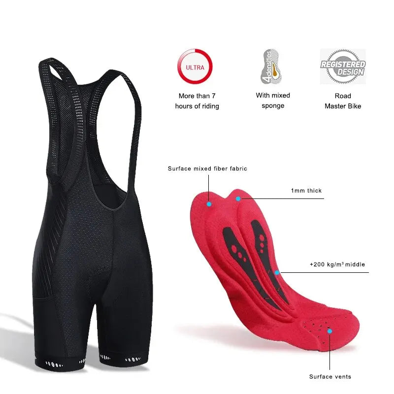 Men's 5D Gel Pad Cycling Bib Shorts – MTB & Road Bike