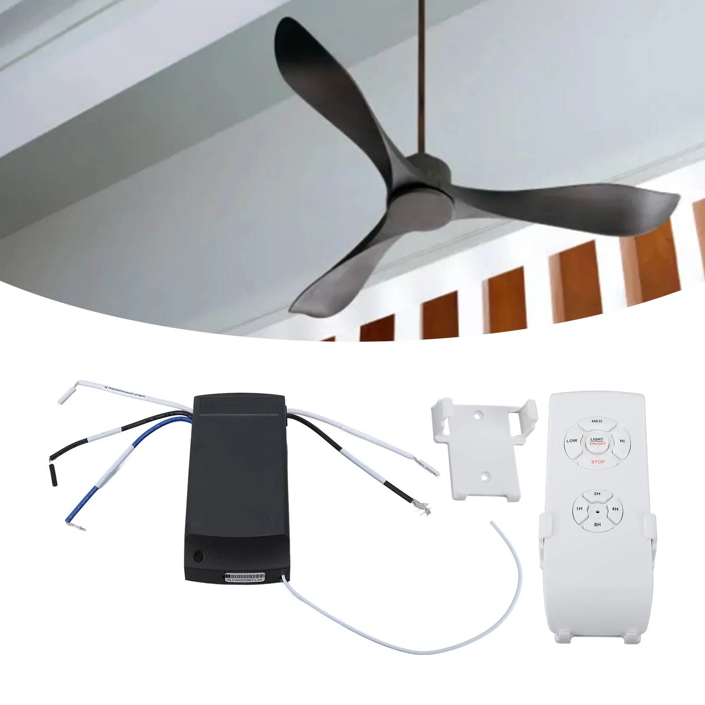 Ceiling Fan Lamp Remote Control Kit 85‑240V Anti Drop Timing Function English Version Ceiling Fan Remote Control Kit for House Peaceful Pleasures Health and Wellness