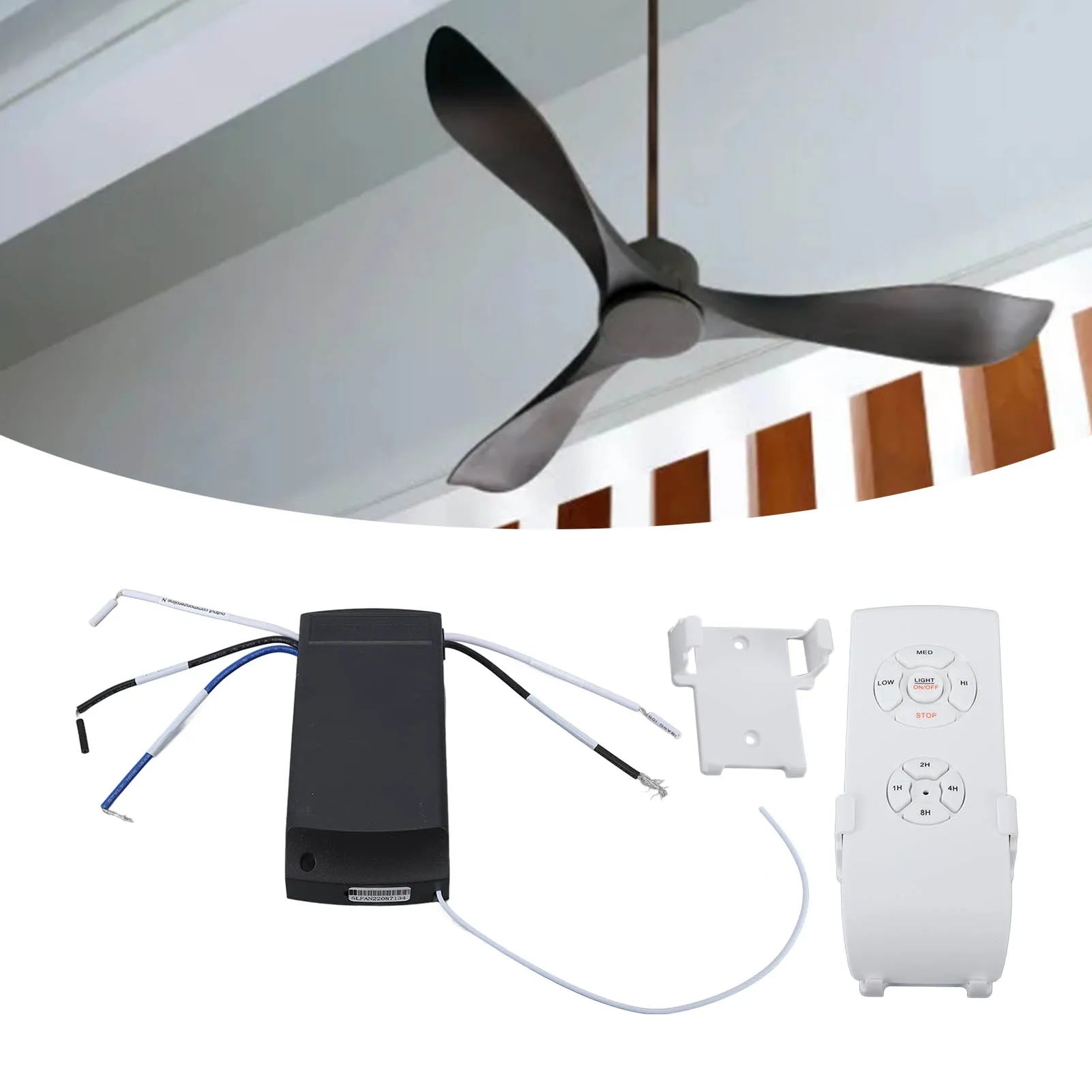 Ceiling Fan Lamp Remote Control Kit 85‑240V Anti Drop Timing Function English Version Ceiling Fan Remote Control Kit for House Peaceful Pleasures Health and Wellness