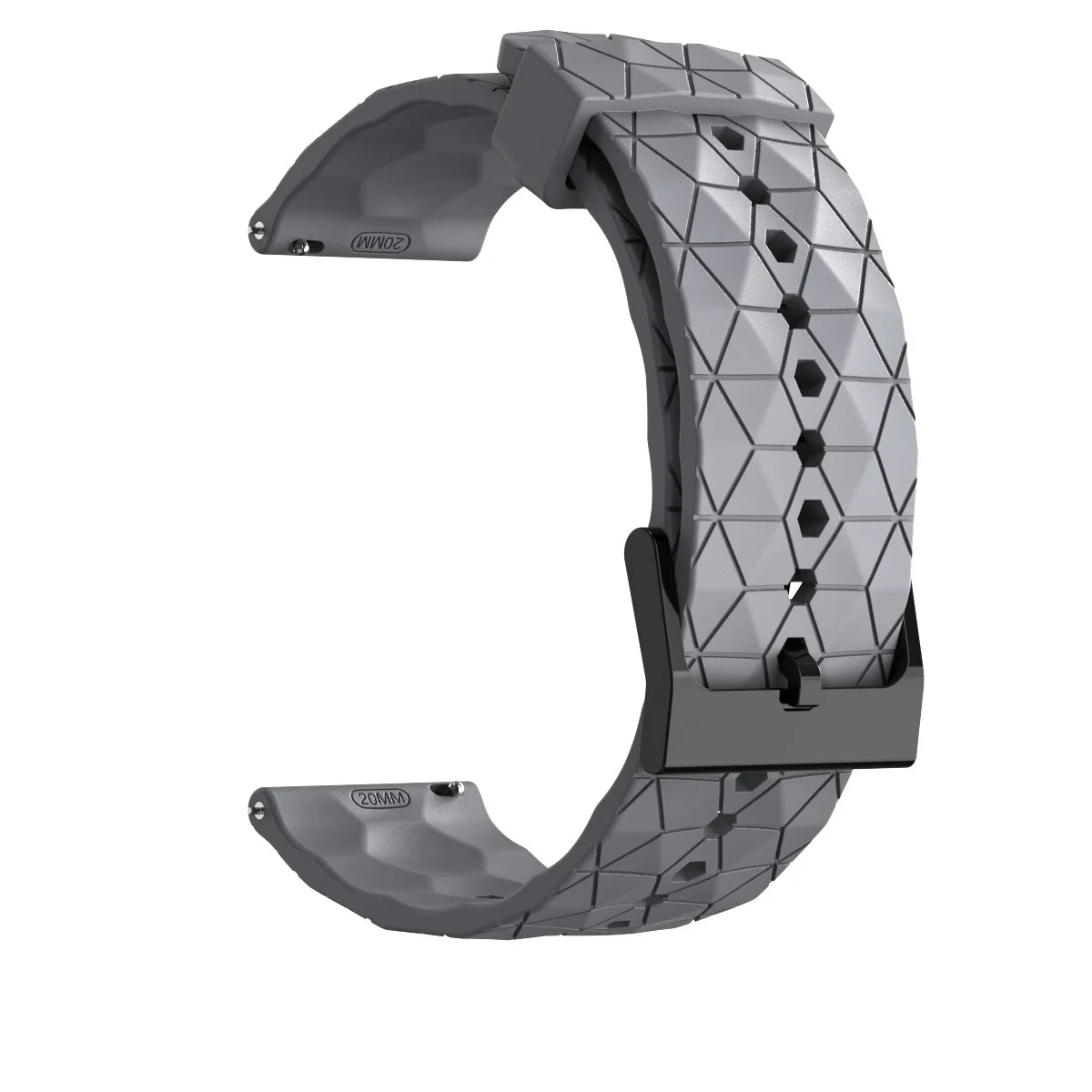 20mm 22mm Silicone Watch Band for Samsung, Huawei & Garmin Peaceful Pleasures Health and Wellness Grey 20MM