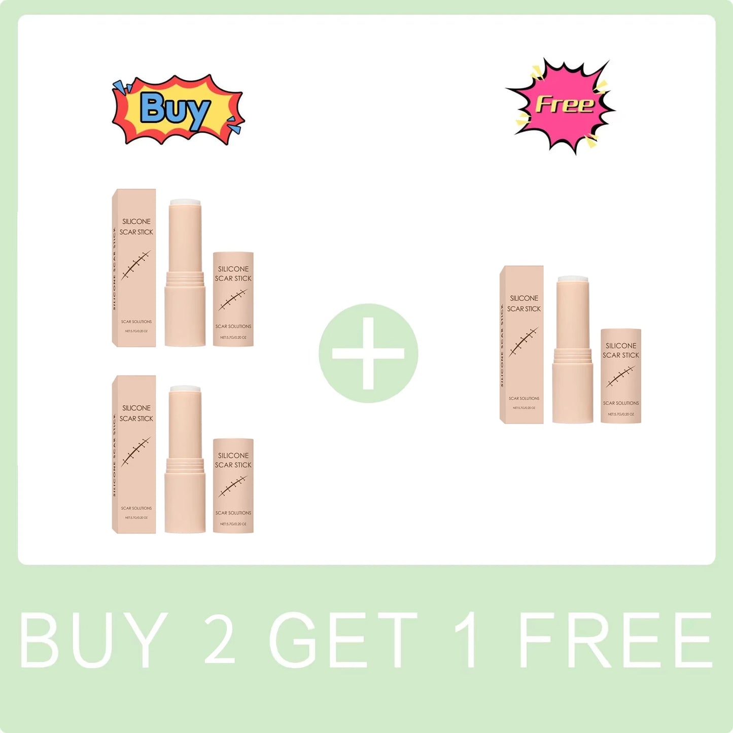 Silicone Scar Stick for Face and Body Lightening Scars Reduce Redness Smoothing Moisturizing Skin Improve Dryness Skin Care 5.7g Peaceful Pleasures Health and Wellness Buy 2 Get 1 Free