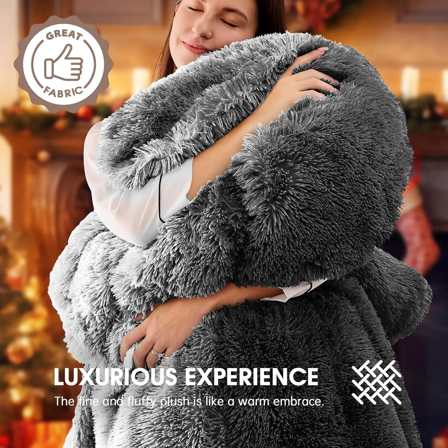 Twin Heated Blanket 62x84" – Faux Fur & Sherpa, 10 Levels, Foggy Dusk Peaceful Pleasures Health and Wellness