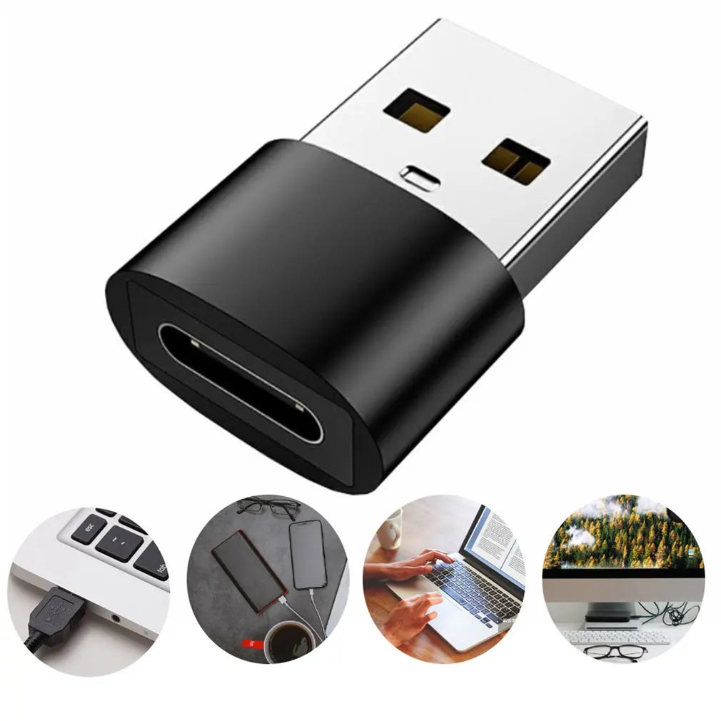 1PC USB to Type C Adapter Type C to USB Fast Charging OTG Converter for iPhone 15 Samsung Xiaomi iPad Laptop Android Phones Peaceful Pleasures Health and Wellness