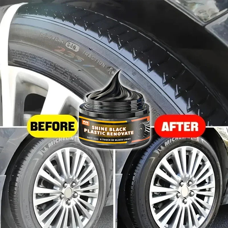 Black Tire Wax – Water-Resistant Wheel Shine & Trim Restorer