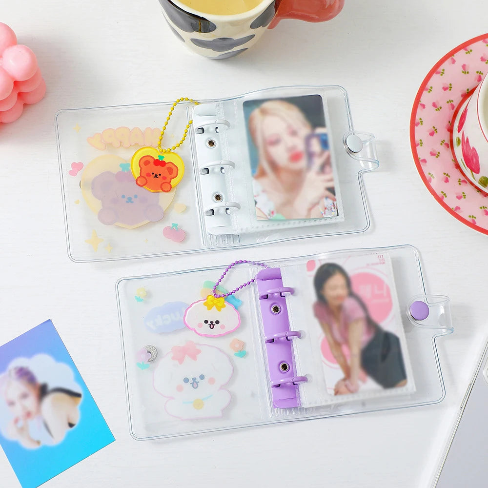 Cute Bear PVC Three Hole Loose Leaf Album Transparent Cartoon