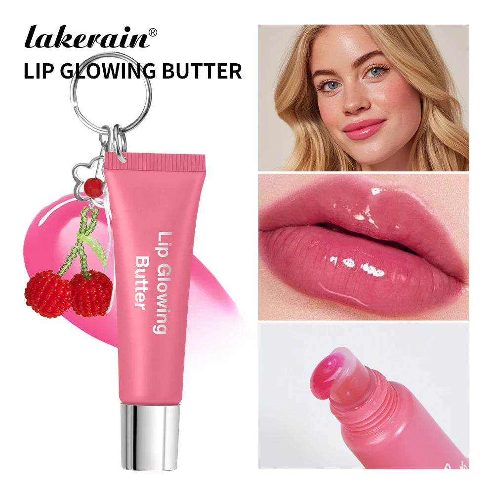 Lakerain Lip Glowing Butter Gloss + Cherry Keychain | 5 Colors