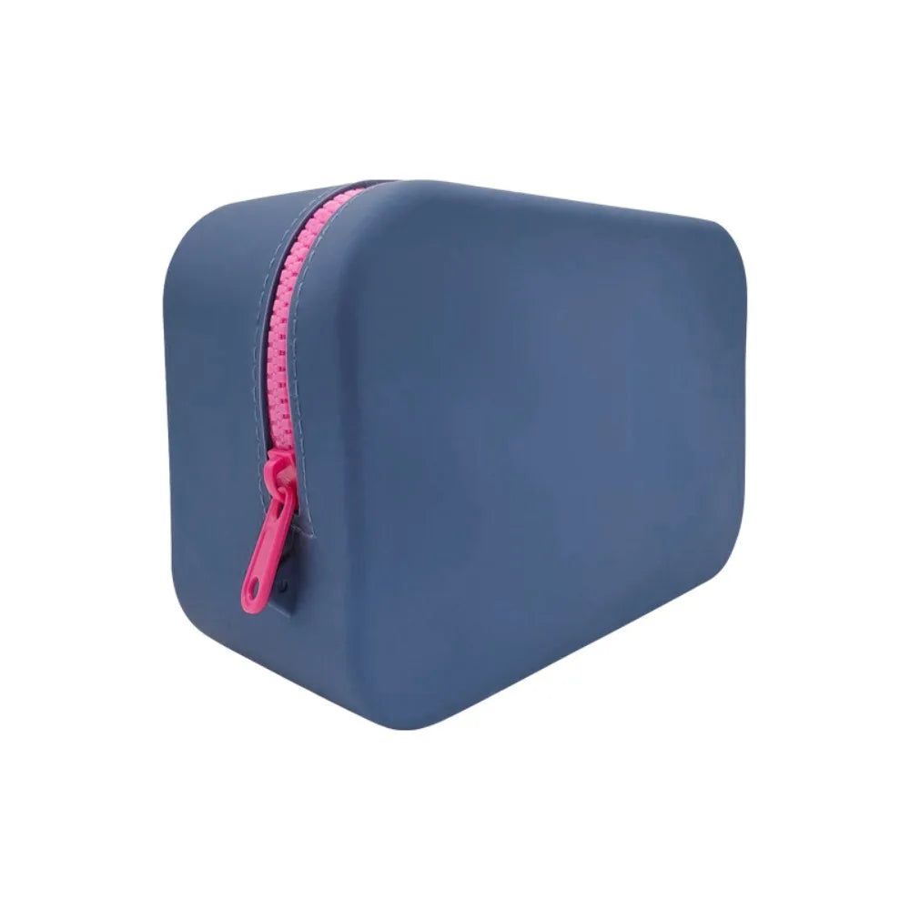 Portable Large Capacity Silicone Coin Purse Waterproof Zipper Lipstick Bags Data Line ID Credit Card Holder Peaceful Pleasures Health and Wellness Dark Blue