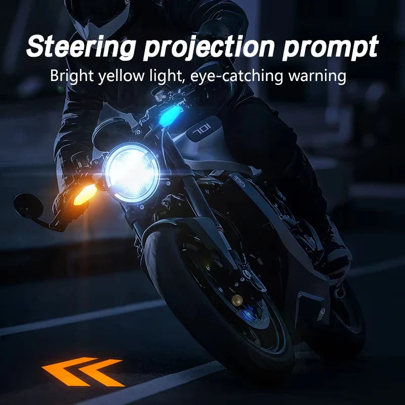 Motorcycle LED Turn Signals – Arrow Projection & 27 RGB Modes