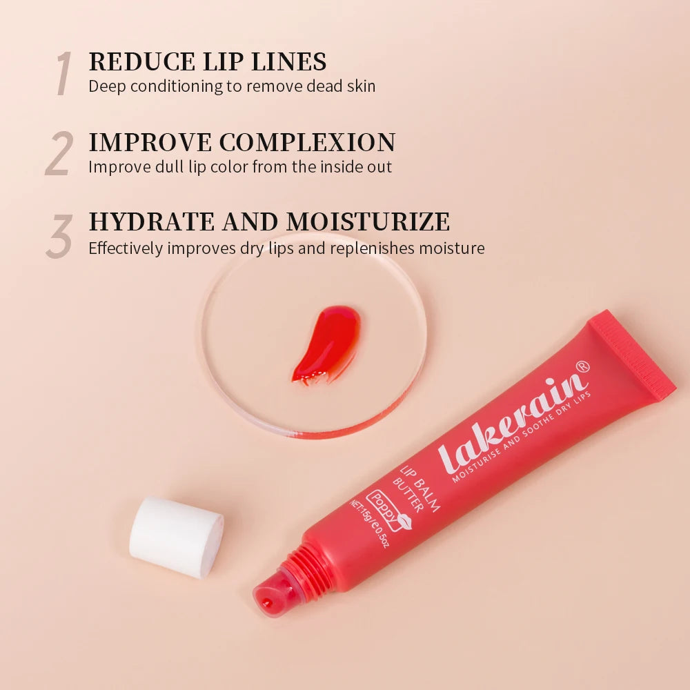 Lakerain New Butter Lip Balm Long-term Moisturizing Repair Remove Dead Skin Moisturizing 6 Colors Lip Balm Peaceful Pleasures Health and Wellness