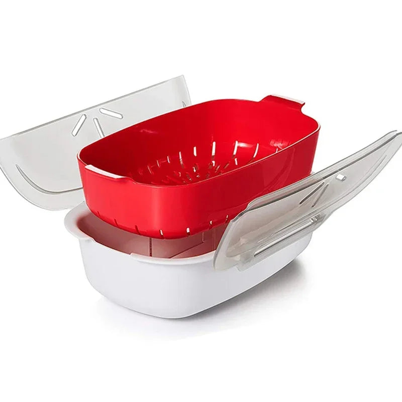 New Steam Case Plastic Steamer With Lid Microwave Oven Steamer For Steamed Bread Bun Dumpling Fish Kitchen Tools Cooking Tools Peaceful Pleasures Health and Wellness