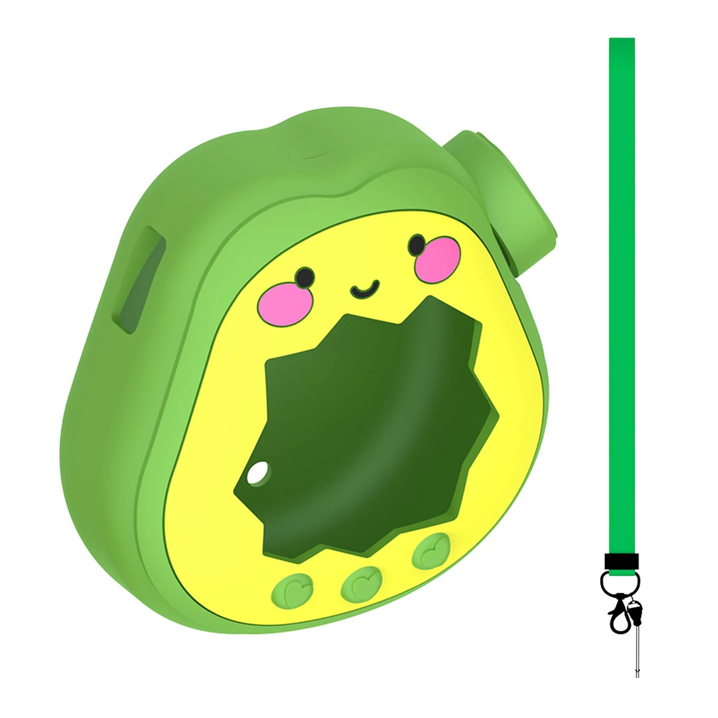 For Tamagotchi Paradise Avocado Shape Silicone Protective Shell Shockproof Anti-Scratch Protect Shell Set Gaming Accessories Peaceful Pleasures Health and Wellness Green