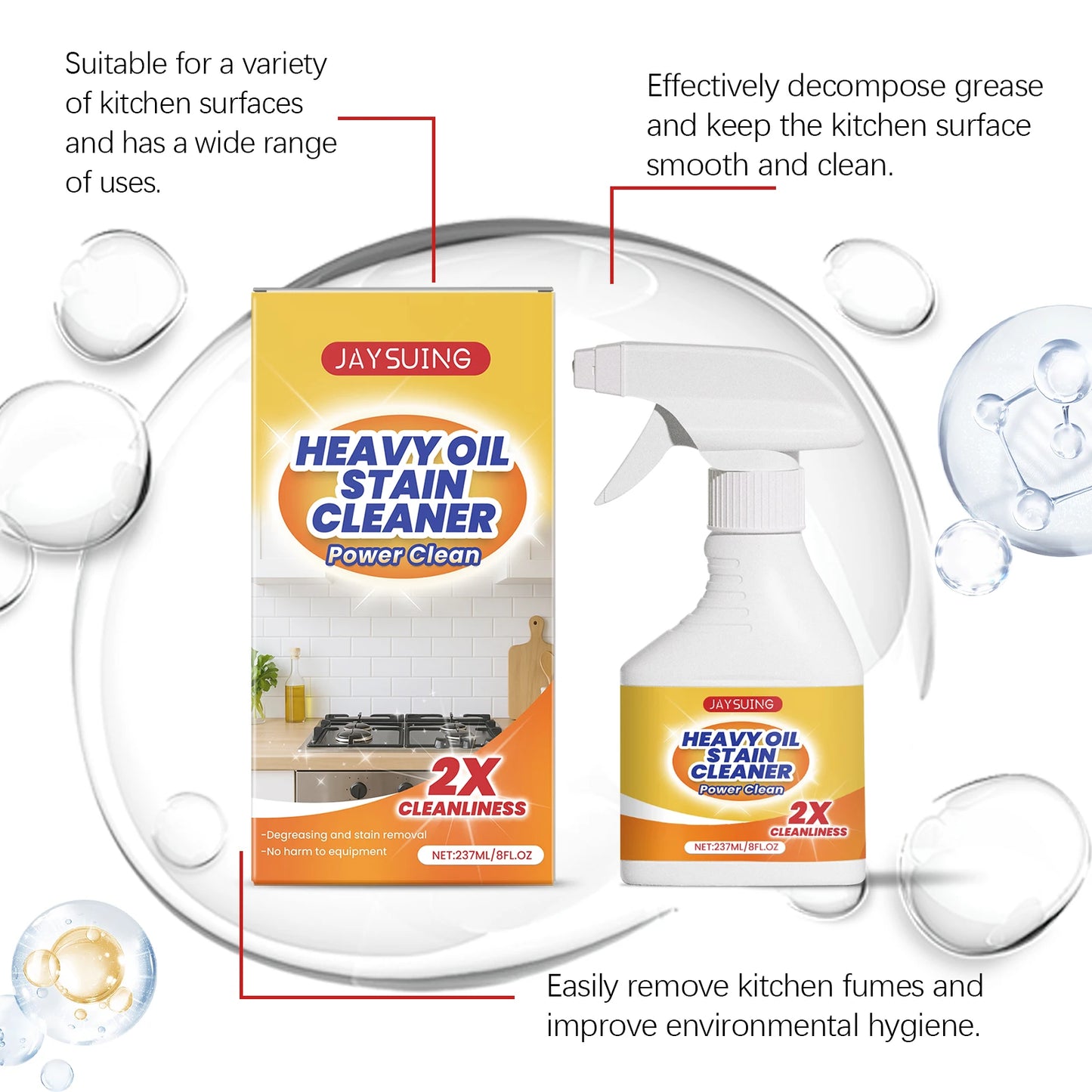 237ml Heavy Duty Kitchen Degreaser | Oil Stain Cleaner Spray