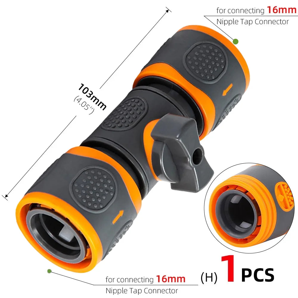 1/4 3/8'' 1/2'' 3/4'' Hose Quick Connecter Plastic Rubber Coupling Tubing Irrigation System Coupler Shut Off Valve Adapter Pipe Peaceful Pleasures Health and Wellness Hx1pcs