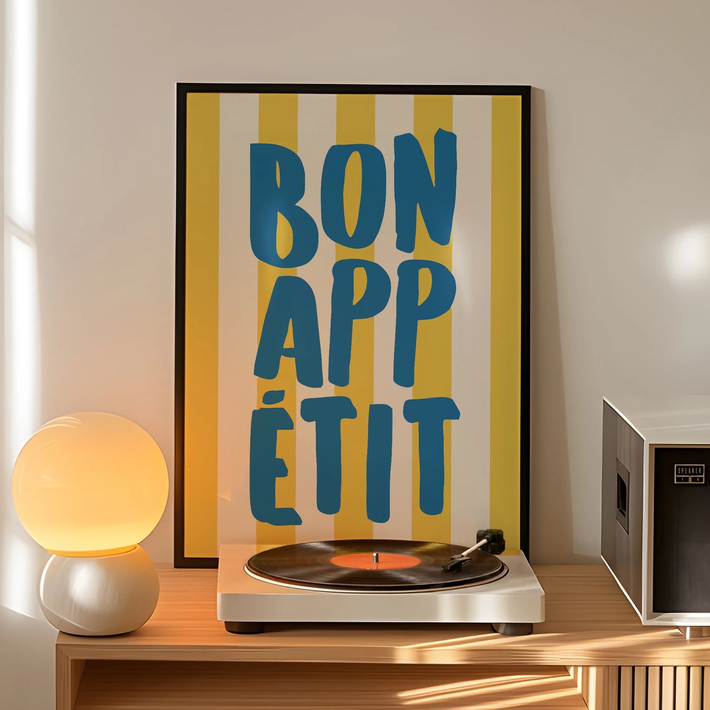 Bon Appétit Canvas Wall Art | Blue Font Kitchen & Dining Decor