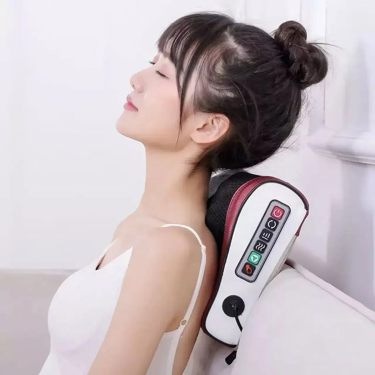 Heating Massage Pillow Neck Pillow for Neck and Shoulder Full Spine Protection Electric Massager for Cervical and Lumbar Support Peaceful Pleasures Health and Wellness