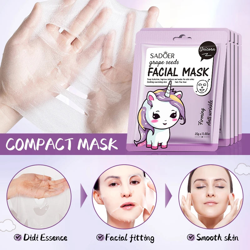 SADOER Fruit Facial Mask 5pc – Hydrating & Anti-Wrinkle