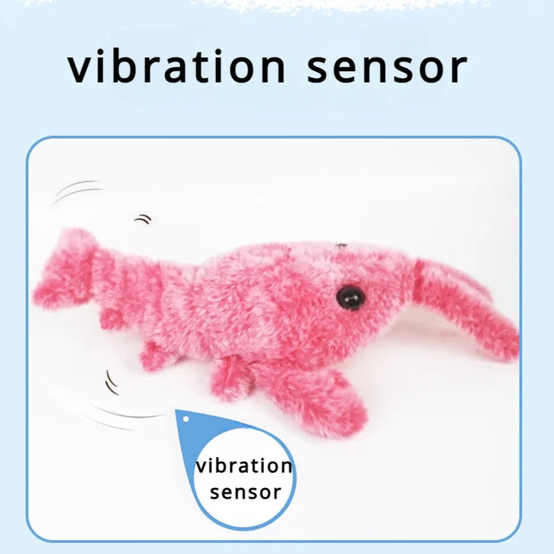 Electric Jumping Shrimp Cat Toy | USB Rechargeable Plush Pet Toy