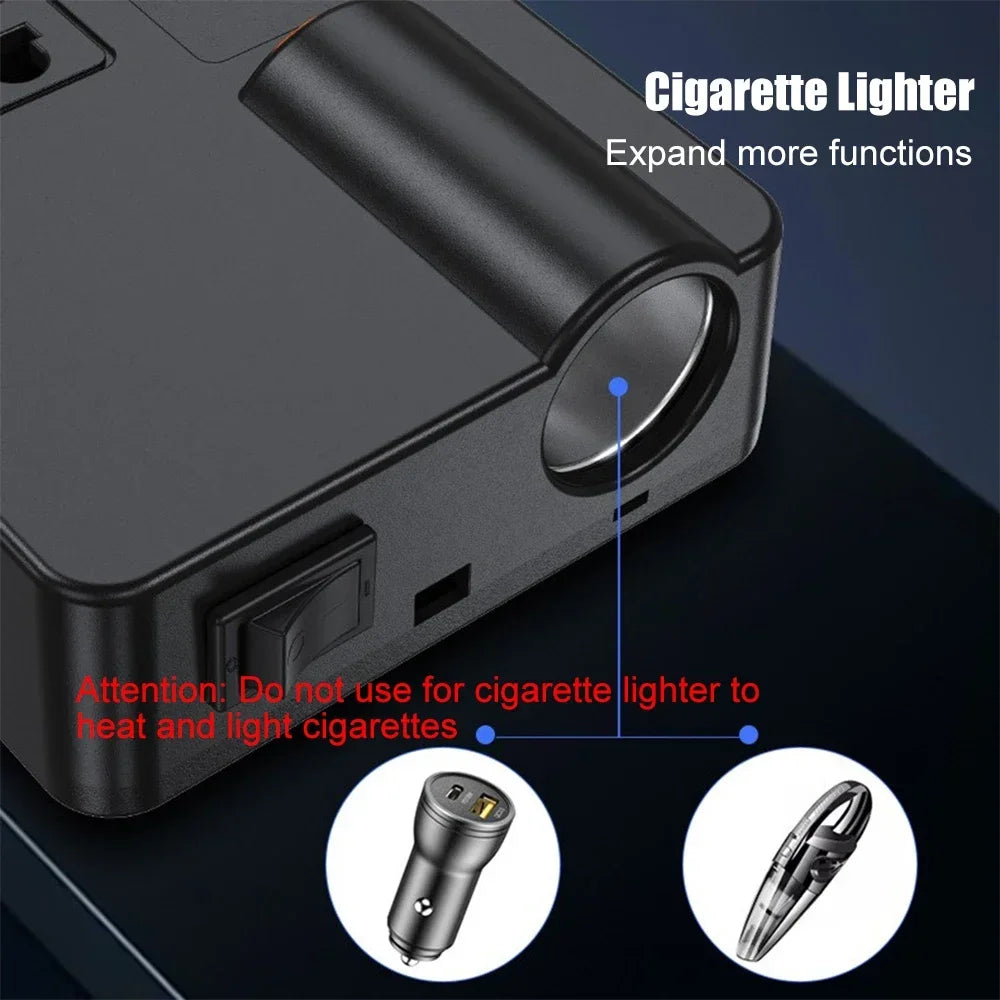 Car Power Inverter 12V/24V to 220V, PD30W Type-C & QC3.0 USB Car Adapter, DC to AC Converter with LED Display for Laptop Peaceful Pleasures Health and Wellness