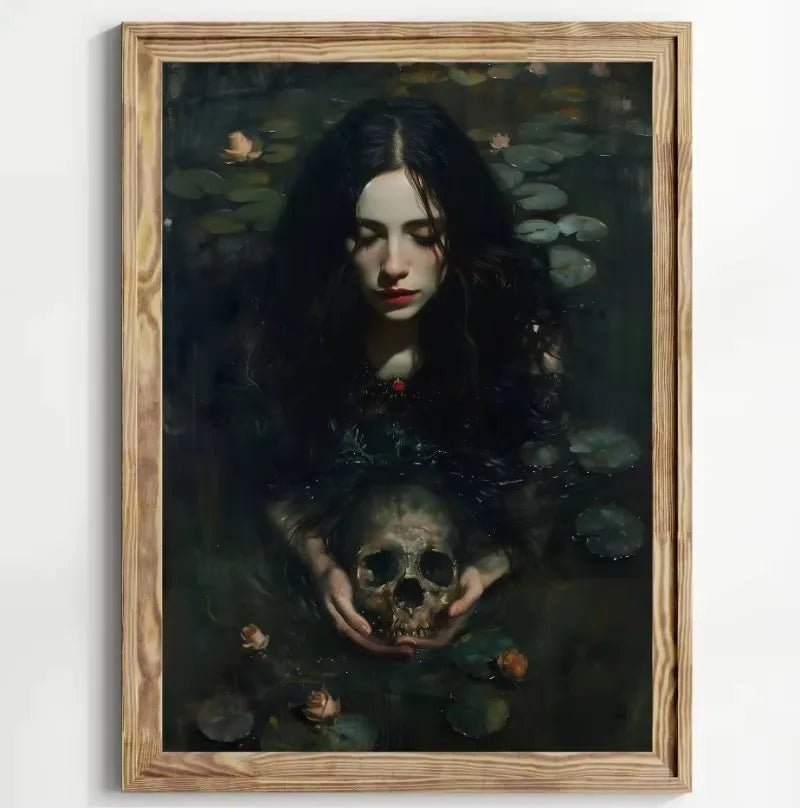Classic Witch Black Cat Pumpkin Apothecary Full Moon Wall Art Halloween Goth Canvas Painting Moody Poster Home Bedroom Decor Peaceful Pleasures Health and Wellness ZLH5227 100x150cm No Frame