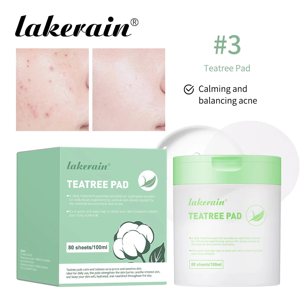 Teatree Pad Facial Toner With Tea Tree And Lactobacillus Soothing Cotton Pad For Sensitive Acne Skin Vegan Facial Gauze Skin Car Peaceful Pleasures Health and Wellness 03 green
