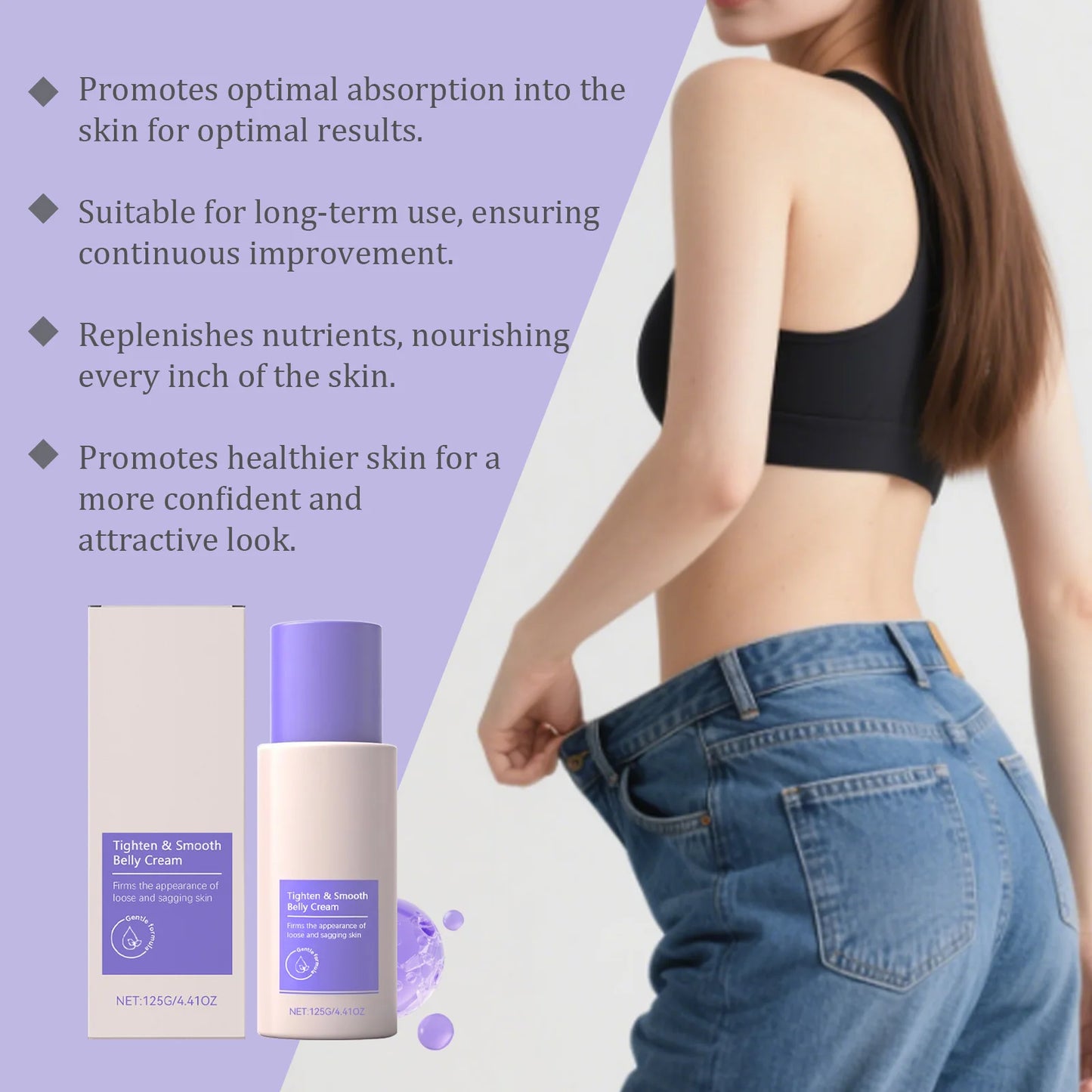 Rose Tighten Smooth Belly Cream Improve Sagging Increase Skin Elasticity Reduce Stretch Marks Relieve Drynes Body Shaping Lotion Peaceful Pleasures Health and Wellness
