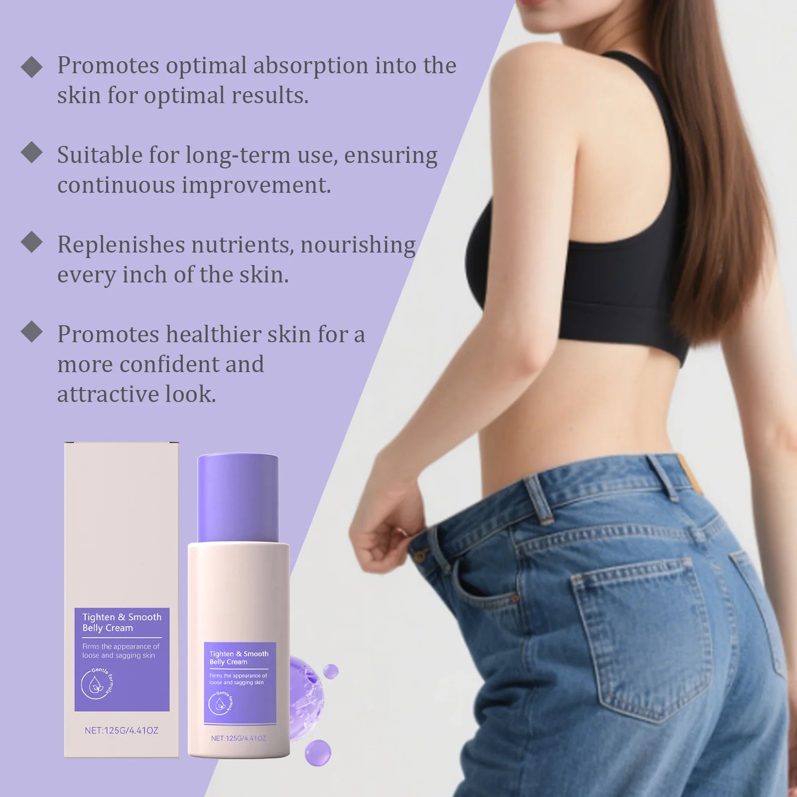 Rose Tighten Smooth Belly Cream Improve Sagging Increase Skin Elasticity Reduce Stretch Marks Relieve Drynes Body Shaping Lotion Peaceful Pleasures Health and Wellness