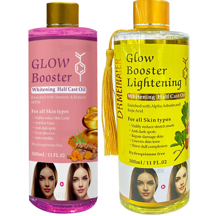 2pcs Alpha Arbutin Kojic Acid Whitening Serum Glow Booster Cast Oil And Turmeric And Retinol Oil Dark Spots Repair Damage Skin Peaceful Pleasures Health and Wellness 300mlx2 pieces