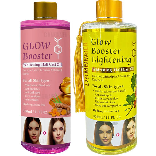 2pcs Alpha Arbutin Kojic Acid Whitening Serum Glow Booster Cast Oil And Turmeric And Retinol Oil Dark Spots Repair Damage Skin Peaceful Pleasures Health and Wellness 300mlx2 pieces
