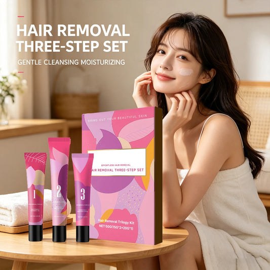 Facial Hair Removal 3-Step Kit | Sensitive Skin, 50g Hair Removal Cream Kit Peaceful Pleasures Health and Wellness