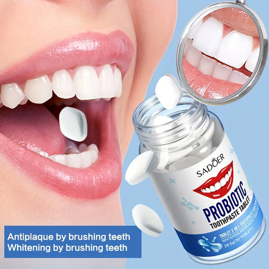 Probiotics Solid Toothpaste, Deeply Cleaning, Fresh Breath, Cleans Dirt, Suitable for Travel 28.5g(1.01oz)-1 Bottle Peaceful Pleasures Health and Wellness