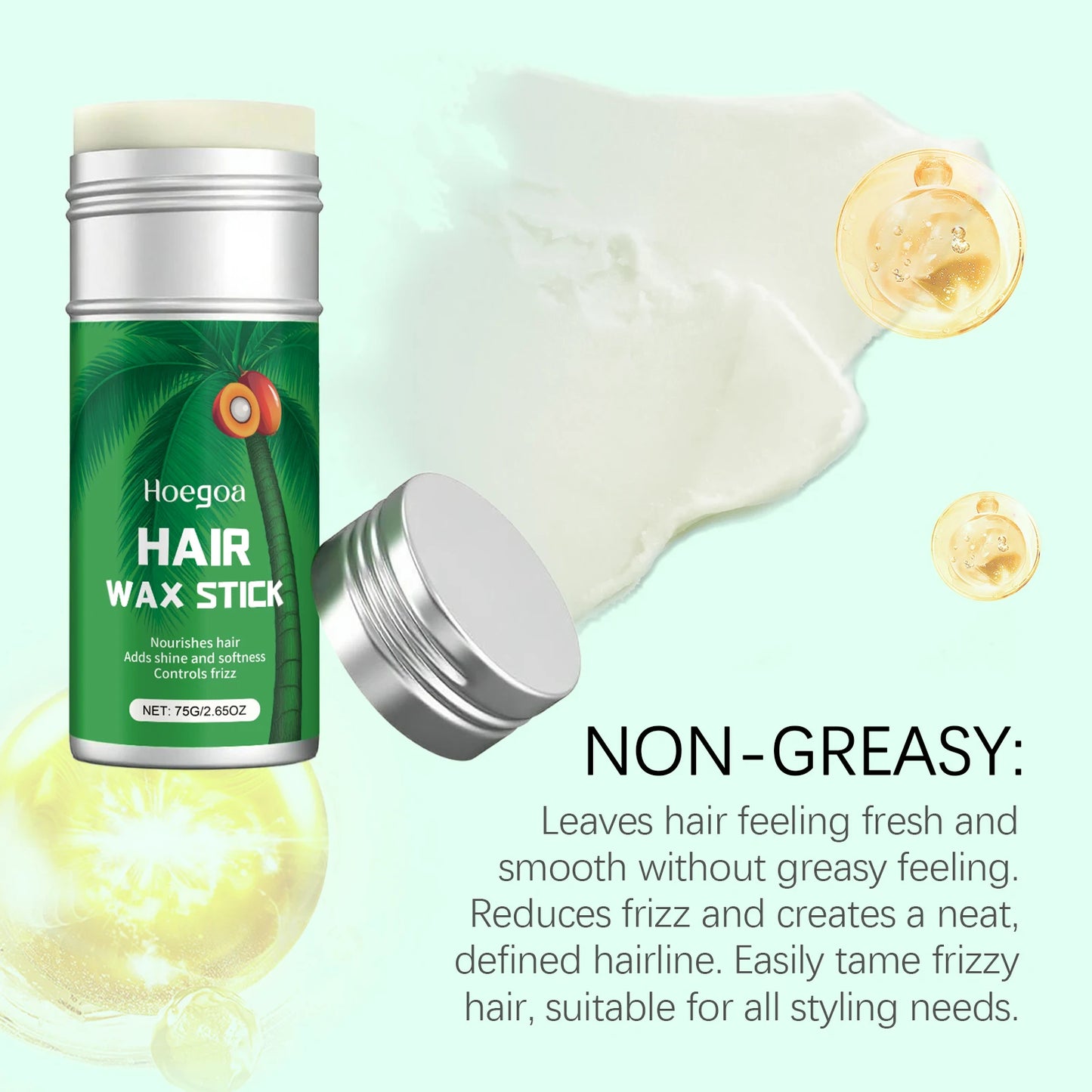 Strong Hold Hair Wax Stick – Anti-Frizz & Edge Control
