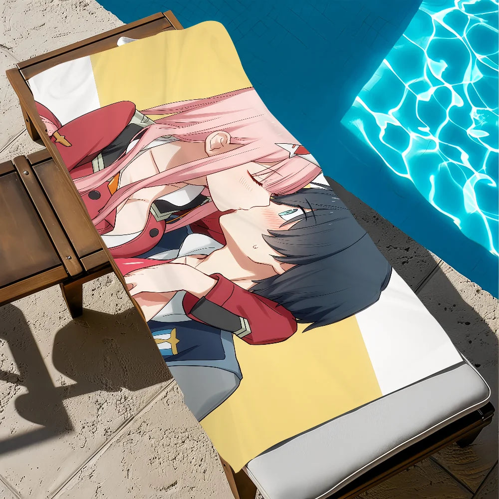 Zero Two Anime Quick-Dry Beach Towel | Soft & Lightweight Anime Beach Towel Peaceful Pleasures Health and Wellness z3 STJ40x70CM