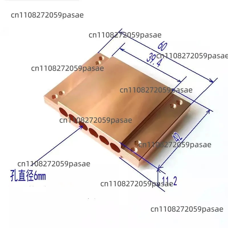 6-Hole Copper Heat Pipe Splint Platen Block | 6mm Pipes