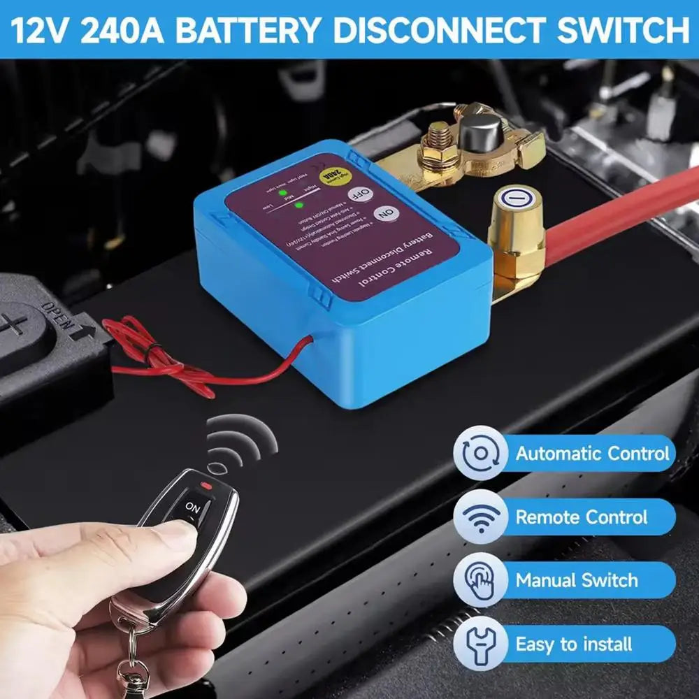240A Remote Battery Disconnect Kill Switch 12/24V with Display